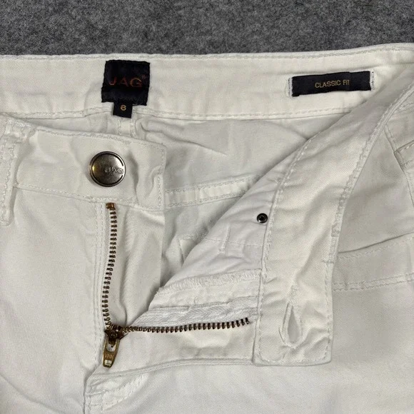Jag Jeans Womens Size 8 (Fits 30x22) White Jeans Classic Fit Stretch Crop - Picture 5 of 14